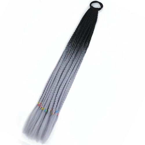 Bunter Zopf Kunsthaar Pferdeschwanz Seil Krawatte Mädchen Prinzessin Farbe Schwanz Perücke Kinder Styling Zubehör-B37 von WYLZBA