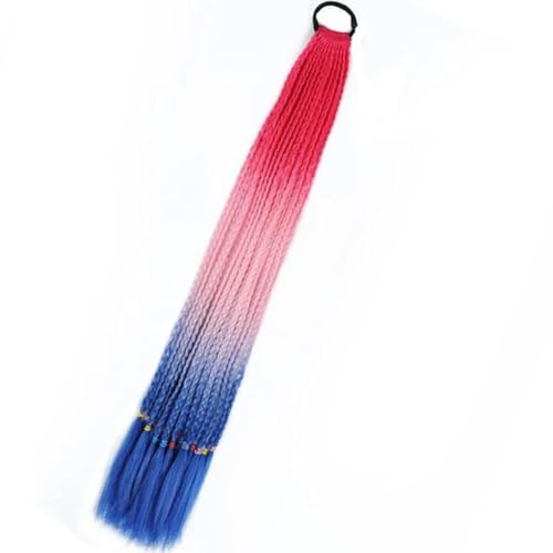 Bunter Zopf Kunsthaar Pferdeschwanz Seil Krawatte Mädchen Prinzessin Farbe Schwanz Perücke Kinder Styling Zubehör-C23 von WYLZBA