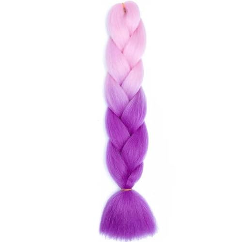 Jumbo Braid Synthetisches Flechthaar Ombre Jumbo Haarverlängerung für Frauen DIY Haarzöpfe Rosa Lila Gelb-B42-24 Zoll-1 Stück/Los von WYLZBA