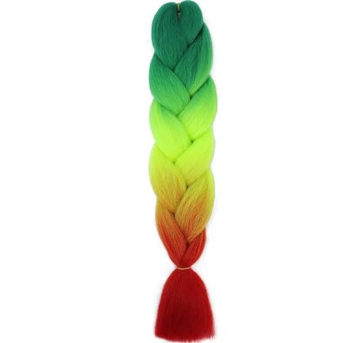 Jumbo Braid Synthetisches Flechthaar Ombre Jumbo Haarverlängerung für Frauen DIY Haarzöpfe Rosa Lila Gelb-C51-24 Zoll-1 Stück/Los von WYLZBA