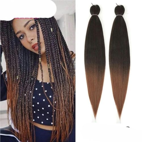 Kurze Jumbo-Zöpfe, 12/16/20/26 Zoll, glatt, vorgestreckt, Flechthaar-Verlängerungen, weiches Kunsthaar für Kinder, 3/6 Stück, T1B/30–16 Zoll, 6 Stück/Los von WYLZBA