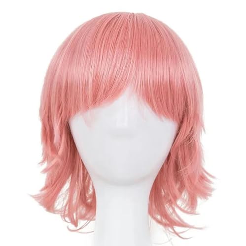 Orange Perücke, synthetische hitzebeständige Faser, kurzes gewelltes Haar, Kostüm, Cartoon-Cosplay, Damen-Haarteil für Salon-Partys, Pink, 10 Zoll Orange Perücke, synthetische hitzebeständige Faser, kurzes gewelltes Haar, Kostüm, Cartoon-Cosplay, Damen-Haarteil für Salon-Partys, Pink, 10 Zoll von WYLZBA