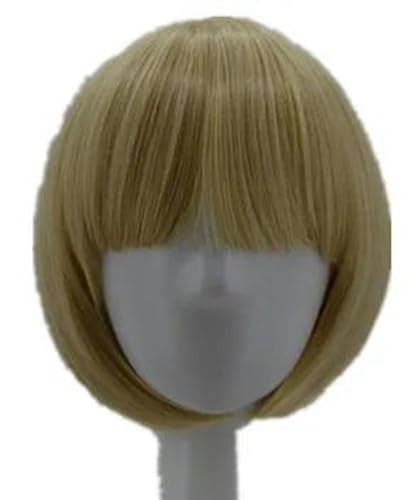 Perücke Synthetik Hitzebeständig Kurzes Gewelltes Haar Kostüm Cartoon Rolle Cosplay Student Haarteil-P27/613-12INCHES von WYLZBA