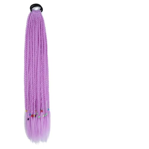 Synthetische, farbige, geflochtene Pferdeschwanz-Haarverlängerung, 60 cm, elastisches Gummiband, zum Flechten von Pferdeschwanz-Haarverlängerungen für Mädchen, 36–24 Zoll von WYLZBA