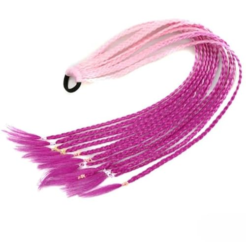 Synthetische, farbige, geflochtene Pferdeschwanz-Haarverlängerung, Regenbogenfarbene Zöpfe, Pferdeschwanz mit Gummiband, Zopf für Mädchen, B42-24 Zoll Synthetische, farbige, geflochtene Pferdeschwanz-Haarverlängerung, Regenbogenfarbene Zöpfe, Pferdeschwanz mit Gummiband, Zopf für Mädchen, B42-24 Zoll von WYLZBA