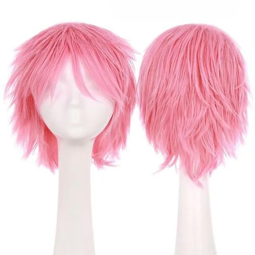 Synthetische kurze Perücke, Blau, Braun, Schwarz, Damen, Herren, Cosplay, Kostüm, Party, Kopfperücke, Haar-Dunkelrosa-12 Zoll Synthetische kurze Perücke, Blau, Braun, Schwarz, Damen, Herren, Cosplay, Kostüm, Party, Kopfperücke, Haar-Dunkelrosa-12 Zoll von WYLZBA