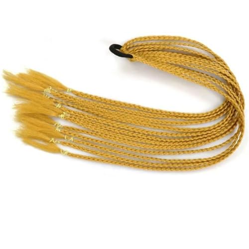 Synthetischer geflochtener Pferdeschwanz in Regenbogenfarben für Mädchen, elastisches Gummiband, 60 cm, Zopf, Pferdeschwanz-Haarverlängerung-21 von WYLZBA