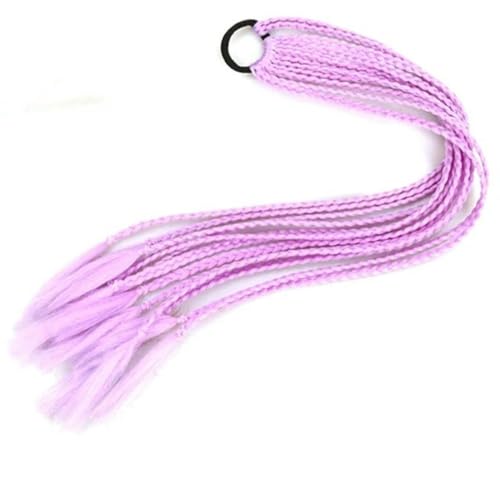 Synthetischer geflochtener Pferdeschwanz in Regenbogenfarben für Mädchen, elastisches Gummiband, 60 cm, Zopf, Pferdeschwanz-Haarverlängerung-36 von WYLZBA