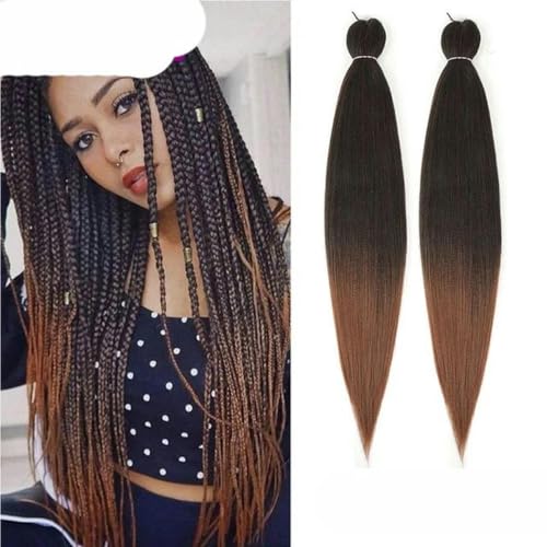 Weiches, synthetisches Flechthaar für Kinder, kurze Jumbo-Zöpfe, 12/16/20/26/30 Zoll, vorgestreckte, glatte Haarverlängerungen, T1B/30–12 ZOLL, 3 Stück/Los von WYLZBA