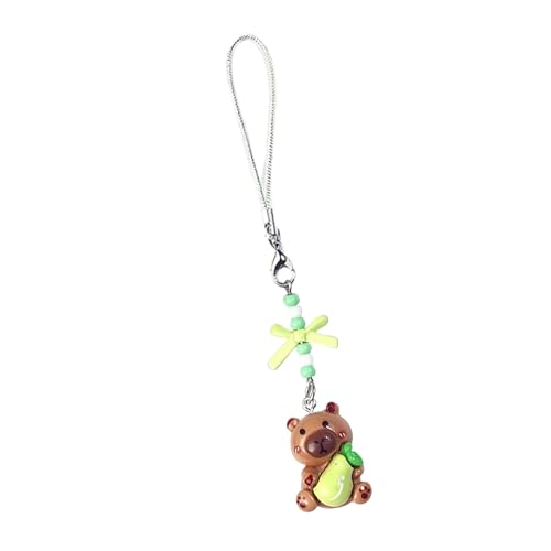 WYLZLKX Bezaubernder Handy-Anhänger mit Capybaras-Perlen, hübscher handgefertigter Harz-Schlüsselanhänger für Frauen und Mode-Enthusiasten, Capybaras Phonechain, Approx.12cm/4.75inches, Harz, Harz von WYLZLKX