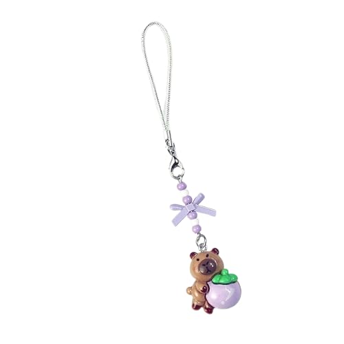 WYLZLKX Bezaubernder Handy-Anhänger mit Capybaras-Perlen, hübscher handgefertigter Harz-Schlüsselanhänger für Frauen und Mode-Enthusiasten, Capybaras Phonechain, Approx.12cm/4.75inches, Harz, Harz von WYLZLKX