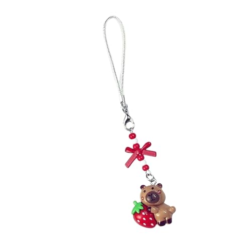 WYLZLKX Bezaubernder Handy-Anhänger mit Capybaras-Perlen, hübscher handgefertigter Harz-Schlüsselanhänger für Frauen und Mode-Enthusiasten, Capybaras Phonechain, Approx.12cm/4.75inches, Harz, Harz von WYLZLKX
