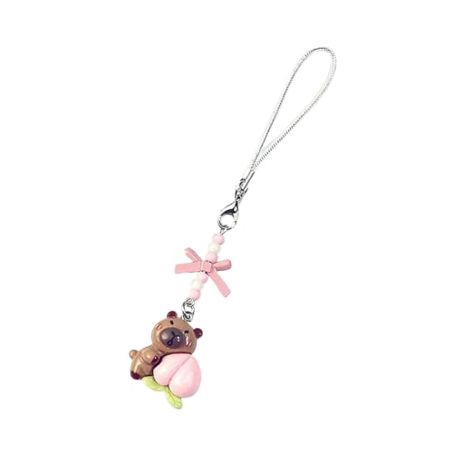 WYLZLKX Bezaubernder Handy-Anhänger mit Capybaras-Perlen, hübscher handgefertigter Harz-Schlüsselanhänger für Frauen und Mode-Enthusiasten, Capybaras Phonechain, Approx.12cm/4.75inches, Harz, Harz von WYLZLKX