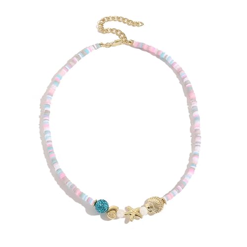 WYLZLKX Bunte Halskette für Damen und Mädchen, verstellbare Perlen-Halskette, einzigartiges Mode-Accessoire, Length: approx. 40+7cm/15.7+2.75inch, Metall WYLZLKX Bunte Halskette für Damen und Mädchen, verstellbare Perlen-Halskette, einzigartiges Mode-Accessoire, Length: approx. 40+7cm/15.7+2.75inch, Metall von WYLZLKX