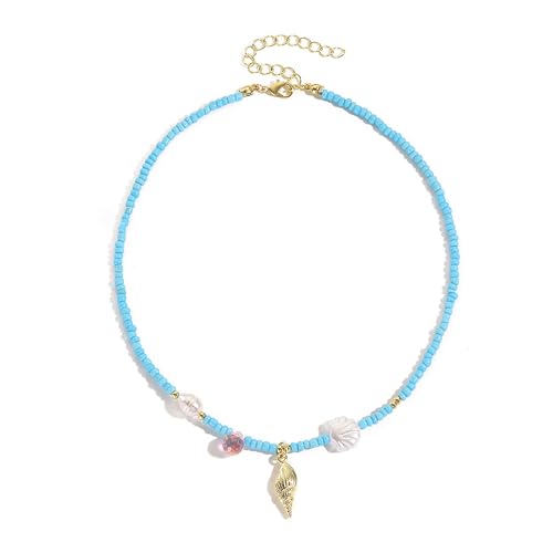 WYLZLKX Bunte Halskette für Damen und Mädchen, verstellbare Perlen-Halskette, einzigartiges Mode-Accessoire, Length: approx. 40+7cm/15.7+2.75inch, Metall WYLZLKX Bunte Halskette für Damen und Mädchen, verstellbare Perlen-Halskette, einzigartiges Mode-Accessoire, Length: approx. 40+7cm/15.7+2.75inch, Metall von WYLZLKX
