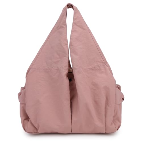 WYLZLKX Damen Nylon Tasche Große Kapazität Schultertaschen Casual Achselhandtasche mit mehreren Taschen für Reisen und Alltag Schultertasche Handtasche, fuchsia, 27x15x35cm/10.6x5.9x13.8in von WYLZLKX