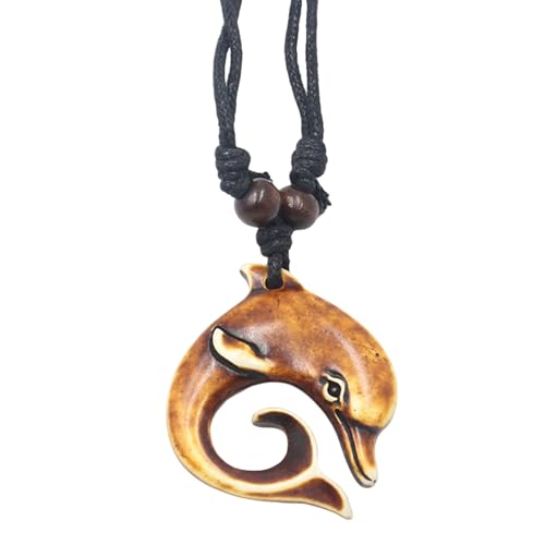 WYLZLKX Elegante Halskette mit Delfin-Anhänger aus Kunstharz, Approx.4.7x4cm/1.85x1.57in, Harz WYLZLKX Elegante Halskette mit Delfin-Anhänger aus Kunstharz, Approx.4.7x4cm/1.85x1.57in, Harz von WYLZLKX