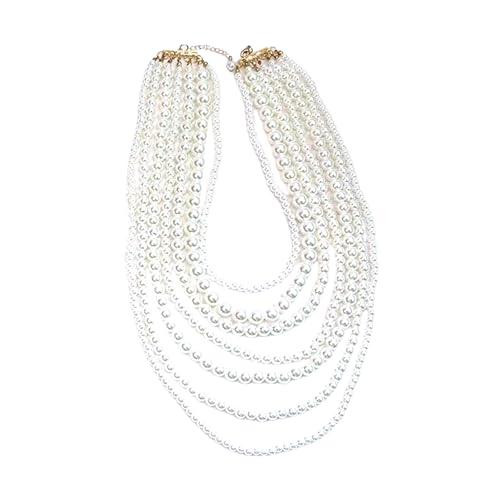 WYLZLKX Elegantes Damen-Schmuck-Set mit mehrsträngigen Kunstperlen, Halskette und Ohrringen, stilvolles Schmuck-Set, Approx.45~66cm/17.71~25.98inches, Kunstperle WYLZLKX Elegantes Damen-Schmuck-Set mit mehrsträngigen Kunstperlen, Halskette und Ohrringen, stilvolles Schmuck-Set, Approx.45~66cm/17.71~25.98inches, Kunstperle von WYLZLKX