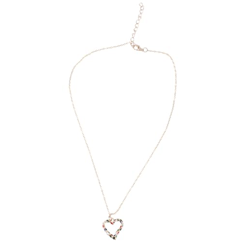 WYLZLKX Halskette mit Herzanhänger, verstellbare Kette, stilvolle Halskette, Edelstahl, Halsschmuck, Length: Approx. 17.72+1.97inch(45+5cm), Edelstahl von WYLZLKX