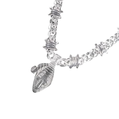 WYLZLKX Hiphop-Halskette mit Acryl-Anhänger, Modeschmuck, Statement-Spikes, Kette, Schmuck geeignet, Length: Approx. 22.44inch(57cm), Acryl von WYLZLKX