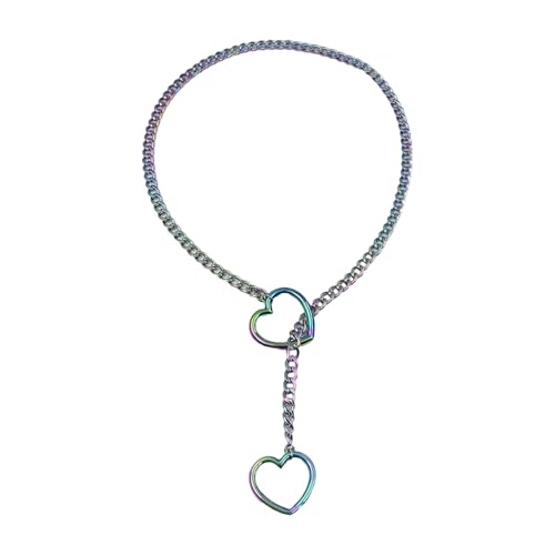 WYLZLKX Modische Lariat-Halskette mit doppeltem Liebesherz-Anhänger, Length:60cm/23.62inch, Metall von WYLZLKX