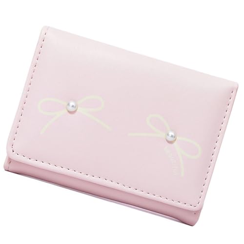 WYLZLKX Modische Mädchen-Geldbörse, ästhetisch, kleiner Kartenhalter, PU-Leder, Münzgeldbörse, Bargeldfach mit transparentem Fenster, fuchsia, As Shown von WYLZLKX