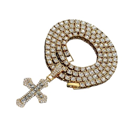 WYLZLKX Religiöse Hip-Hop-Anhänger-Halskette, verstellbar, Street-Styles, Halsschmuck, modisches Accessoire, geeignet, Length: Approx. 20inch(50cm), Strasssteine von WYLZLKX