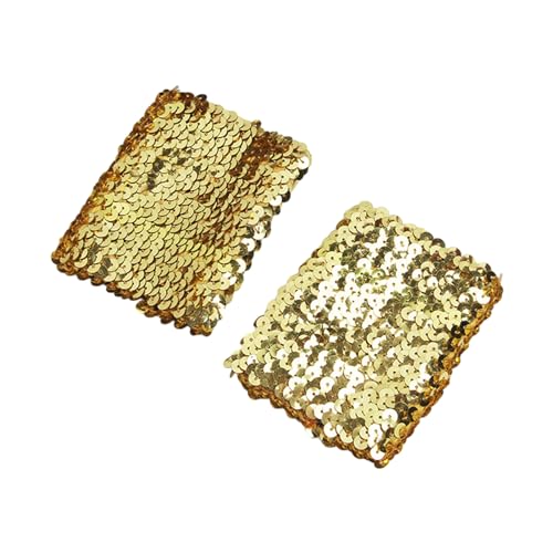 WYLZLKX Stilvolle, dehnbare, elastische Armstulpen mit glitzernden Pailletten für Kostüm, Damen-Manschetten mit atemberaubenden Pailletten, gold, Approx.7x10cm/2.76x3.94'' von WYLZLKX
