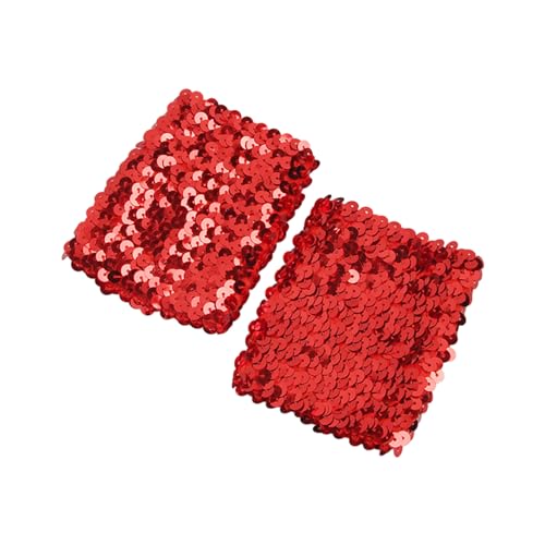 WYLZLKX Stilvolle, dehnbare, elastische Armstulpen mit glitzernden Pailletten für Kostüm, Damen-Manschetten mit atemberaubenden Pailletten, rot, Approx.7x10cm/2.76x3.94'' von WYLZLKX