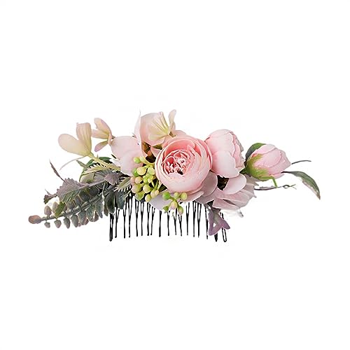 Haarkamm for Frauen, Braut, Hochzeit, Tiara, Kopfschmuck, Kopfschmuck, Haarnadel, Haarschmuck, Schmuck (Color : Type pink A, Size : 1SIZE) von WYOERN