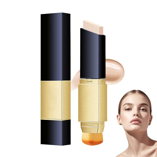 WYOSMALL Fond de teint en stick 2 en 1, Avec pinceau - Couverture complète Mat, Fond de teint en stick Maquillage spécifique à l'humidité, fondations de pinceau de maquillage double(couleur naturelle) von WYOSMALL