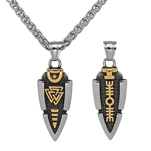 WYPAN Wikinger Valknut Odins Speer Halskette Nordic Alte Mythologie Runen Anhänger, Norse Gothic Pagan Amulett Schmuck Geschenke, Herrenschmuck,Rune WYPAN Wikinger Valknut Odins Speer Halskette Nordic Alte Mythologie Runen Anhänger, Norse Gothic Pagan Amulett Schmuck Geschenke, Herrenschmuck,Rune von WYPAN