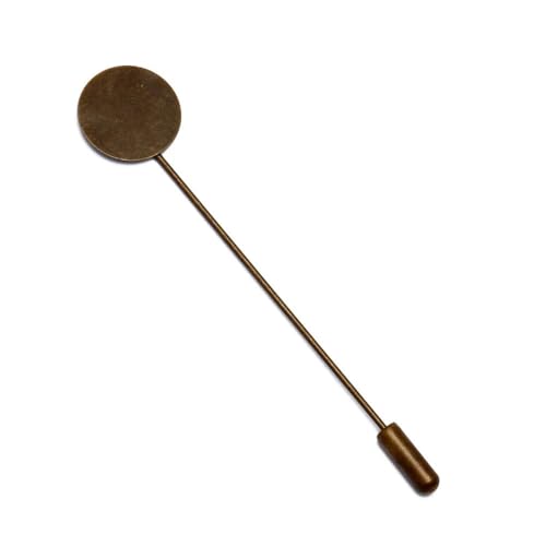 Metallbroschen, Verschlussnadeln, 10 Pcs Multicolor Brosche Pin Basen 10-15mm for DIY Schmuck Zubehör(Antique Bronze,15mm) von WYQXTY