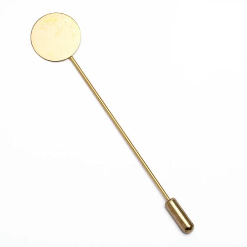 Metallbroschen, Verschlussnadeln, 10 Pcs Multicolor Brosche Pin Basen 10-15mm for DIY Schmuck Zubehör(Gold,10mm) von WYQXTY