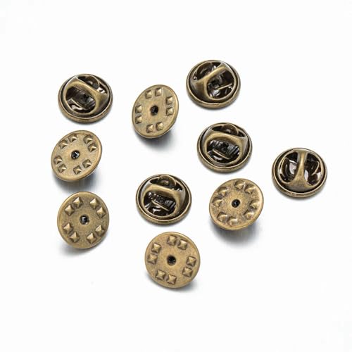 Metallbroschen, Verschlussnadeln, 100 Pcs Multicolor Metall Brosche Abzeichen Pin Zurück for DIY Schmuck Machen(Antique Bronze Base) von WYQXTY