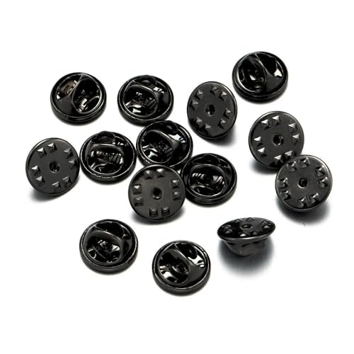 Metallbroschen, Verschlussnadeln, 100 Pcs Multicolor Metall Brosche Abzeichen Pin Zurück for DIY Schmuck Machen(Black Base) von WYQXTY