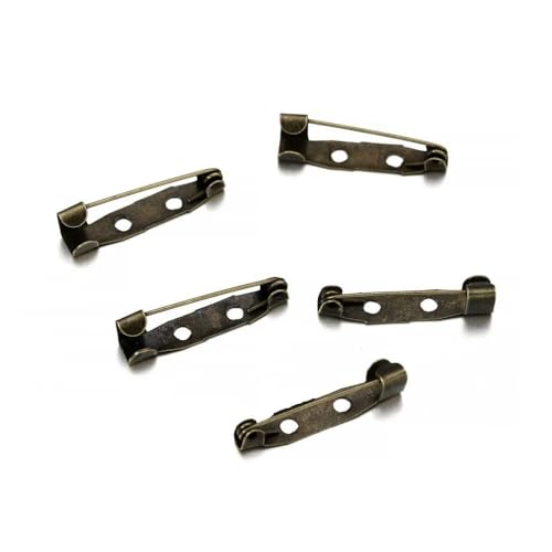 Metallbroschen, Verschlussnadeln, 50 stücke Brosche Pin Basis 15-40mm Multicolor for DIY Schmuck Machen(Antique Bronze,30mm) von WYQXTY