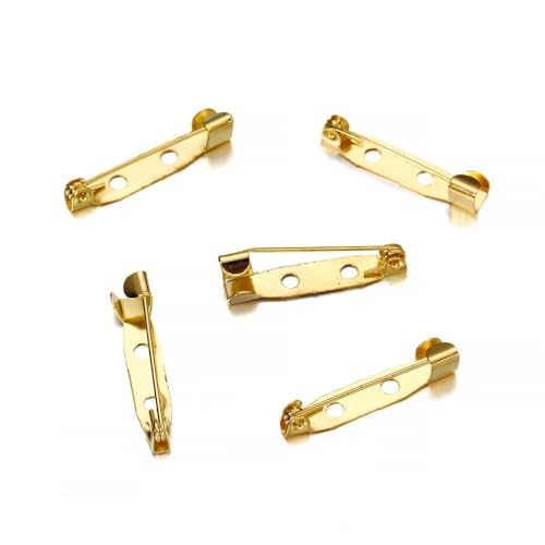 Metallbroschen, Verschlussnadeln, 50 stücke Brosche Pin Basis 15-40mm Multicolor for DIY Schmuck Machen(Gold,35mm) von WYQXTY