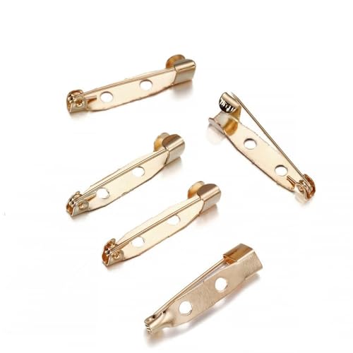 Metallbroschen, Verschlussnadeln, 50 stücke Brosche Pin Basis 15-40mm Multicolor for DIY Schmuck Machen(Kc Gold,25mm) von WYQXTY