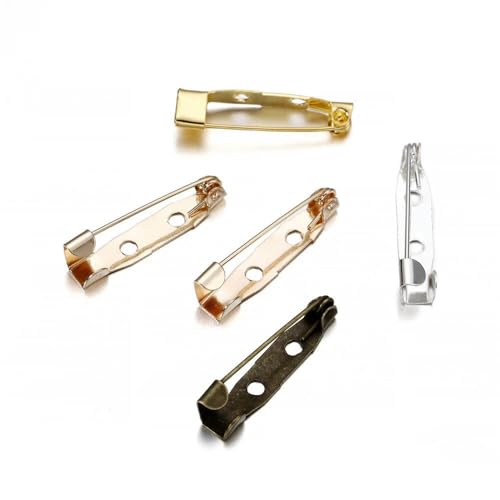 Metallbroschen, Verschlussnadeln, 50 stücke Brosche Pin Basis 15-40mm Multicolor for DIY Schmuck Machen(Multicolor,20mm) von WYQXTY