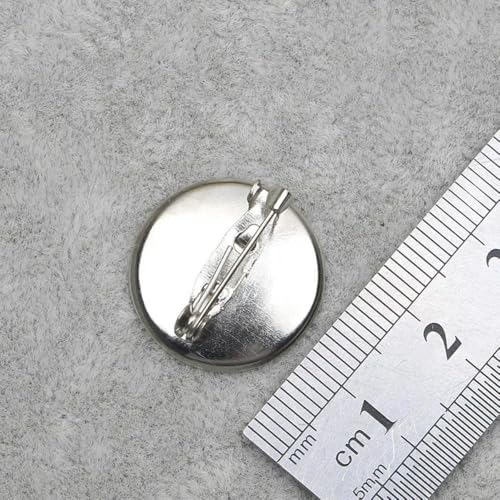 Metallbroschen, Verschlussnadeln, 50 stücke Runde Cabochon Brosche Basen Sicherheit Pin Zurück Mehrere Größen for DIY Schmuck(19mm) von WYQXTY