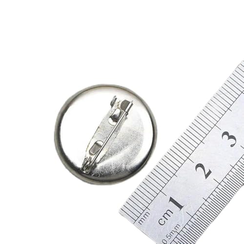 Metallbroschen, Verschlussnadeln, 50 stücke Runde Cabochon Brosche Basen Sicherheit Pin Zurück Mehrere Größen for DIY Schmuck(23mm) von WYQXTY