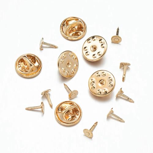 Metallbroschen, Verschlussnadeln, 50Pcs Metall Schmetterling Verschluss Pin Zurück Brosche Basis Multicolor for DIY Handwerk(Kc Set) von WYQXTY