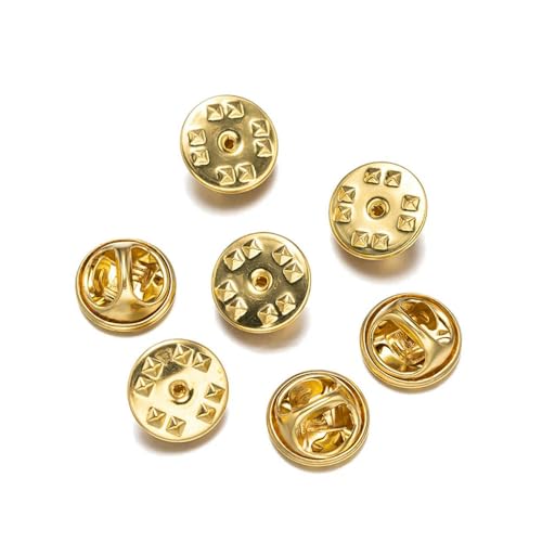 Metallbroschen, Verschlussnadeln, 50Pcs Metall Schmetterling Verschluss Pin Zurück Brosche Basis Multicolor for DIY Handwerk(Origin Base) von WYQXTY