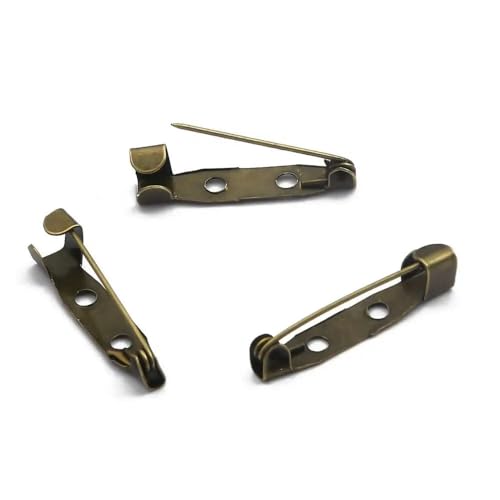 Metallbroschen, Verschlussnadeln, Metall-Broschennadeln, Verschlussverschluss, mehrfarbig, mehrere Größen, 10 Stück(Bronze,5.5mm x 35mm) von WYQXTY
