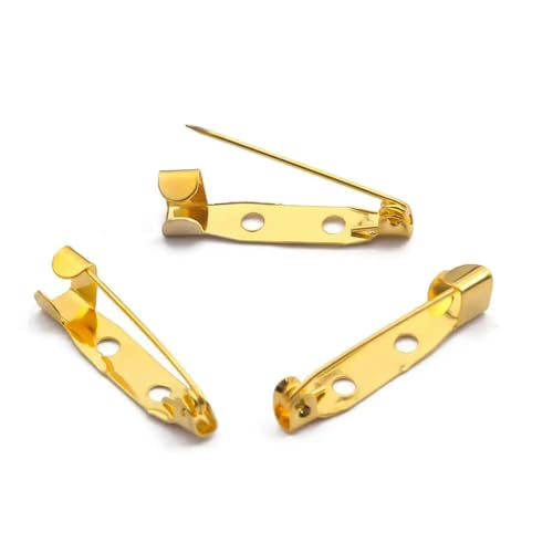 Metallbroschen, Verschlussnadeln, Metall-Broschennadeln, Verschlussverschluss, mehrfarbig, mehrere Größen, 10 Stück(Gold,5mm x 15mm) von WYQXTY