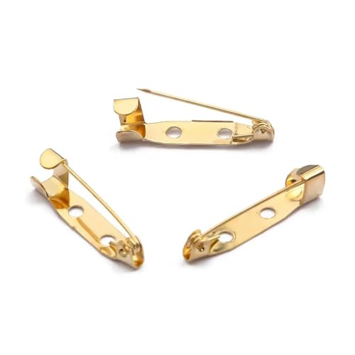 Metallbroschen, Verschlussnadeln, Metall-Broschennadeln, Verschlussverschluss, mehrfarbig, mehrere Größen, 10 Stück(Gold-a,5.5mm x 35mm) von WYQXTY