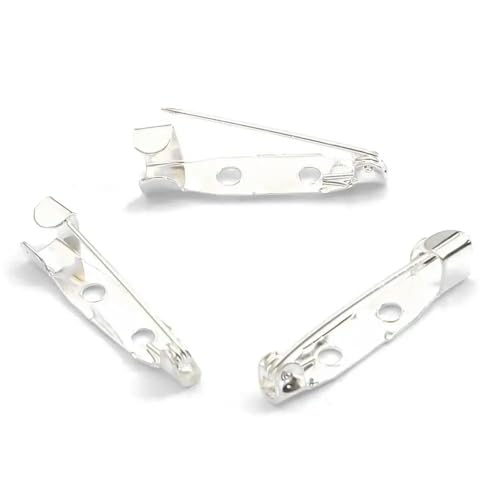 Metallbroschen, Verschlussnadeln, Metall-Broschennadeln, Verschlussverschluss, mehrfarbig, mehrere Größen, 10 Stück(Silver,5mm x 20mm) von WYQXTY