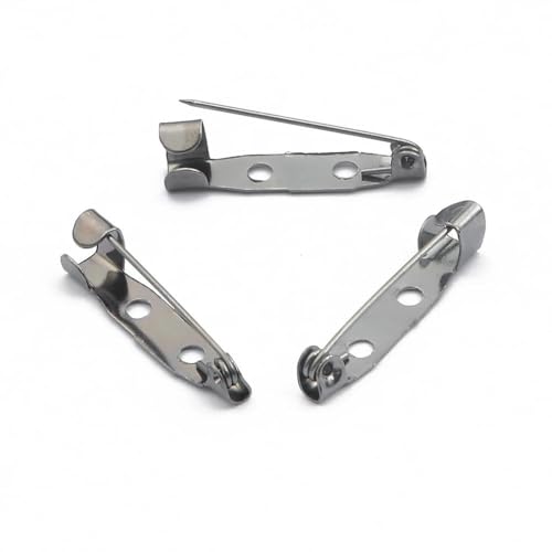 Metallbroschen, Verschlussnadeln, Metall-Broschennadeln, Verschlussverschluss, mehrfarbig, mehrere Größen, 10 Stück(Silver-a,5mm x 30mm) von WYQXTY