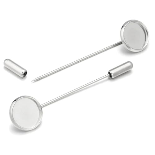 Metallbroschen, Verschlussnadeln, Metallbroschenbasis for 12 mm Cabochon, mehrfarbig, 10 Stück(Sliver) von WYQXTY